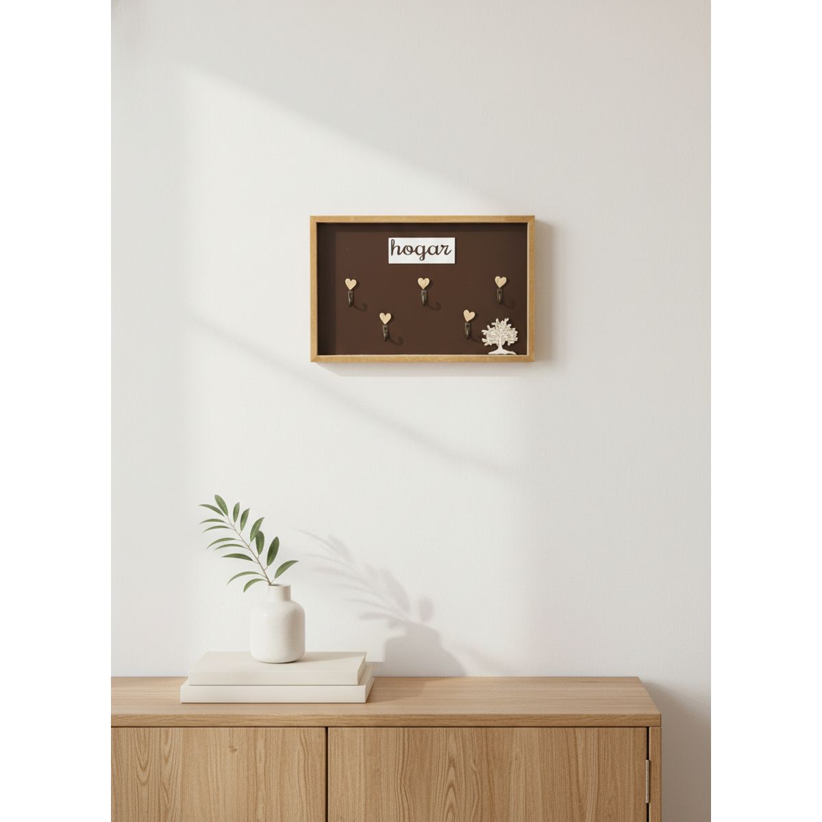 GENERICO - Porta Llaves Marron Decorativo De 6 Ganchos