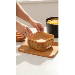GENERICO - 100 Forro desechable papel para airfryer papel freidora Cuadrado