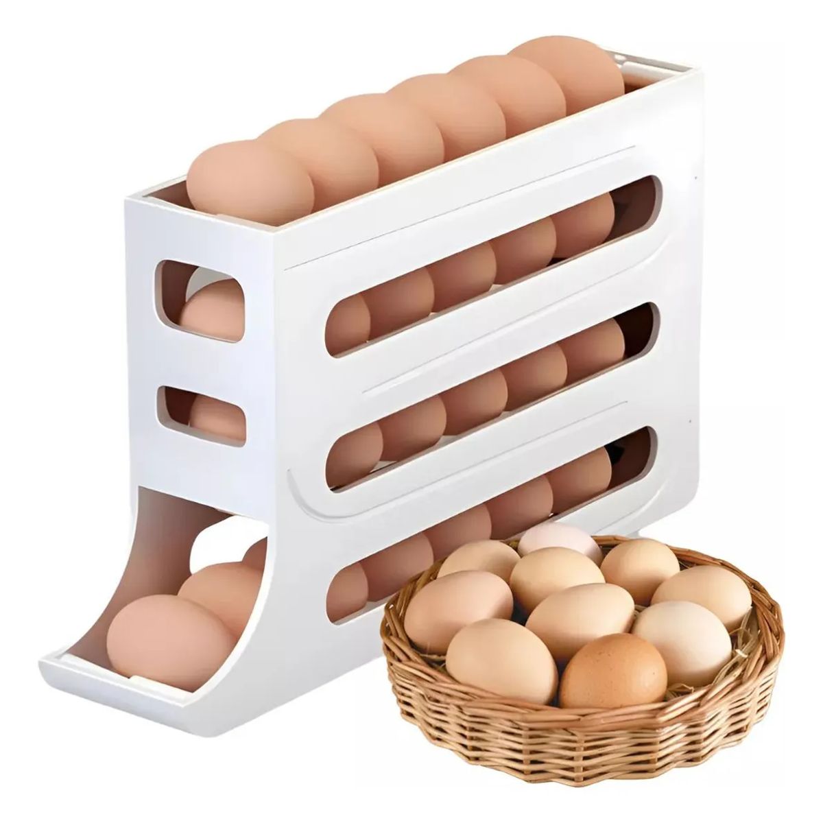 GENERICO - Caja De Almacenamiento Huevos Deslizante Para Refrigerador