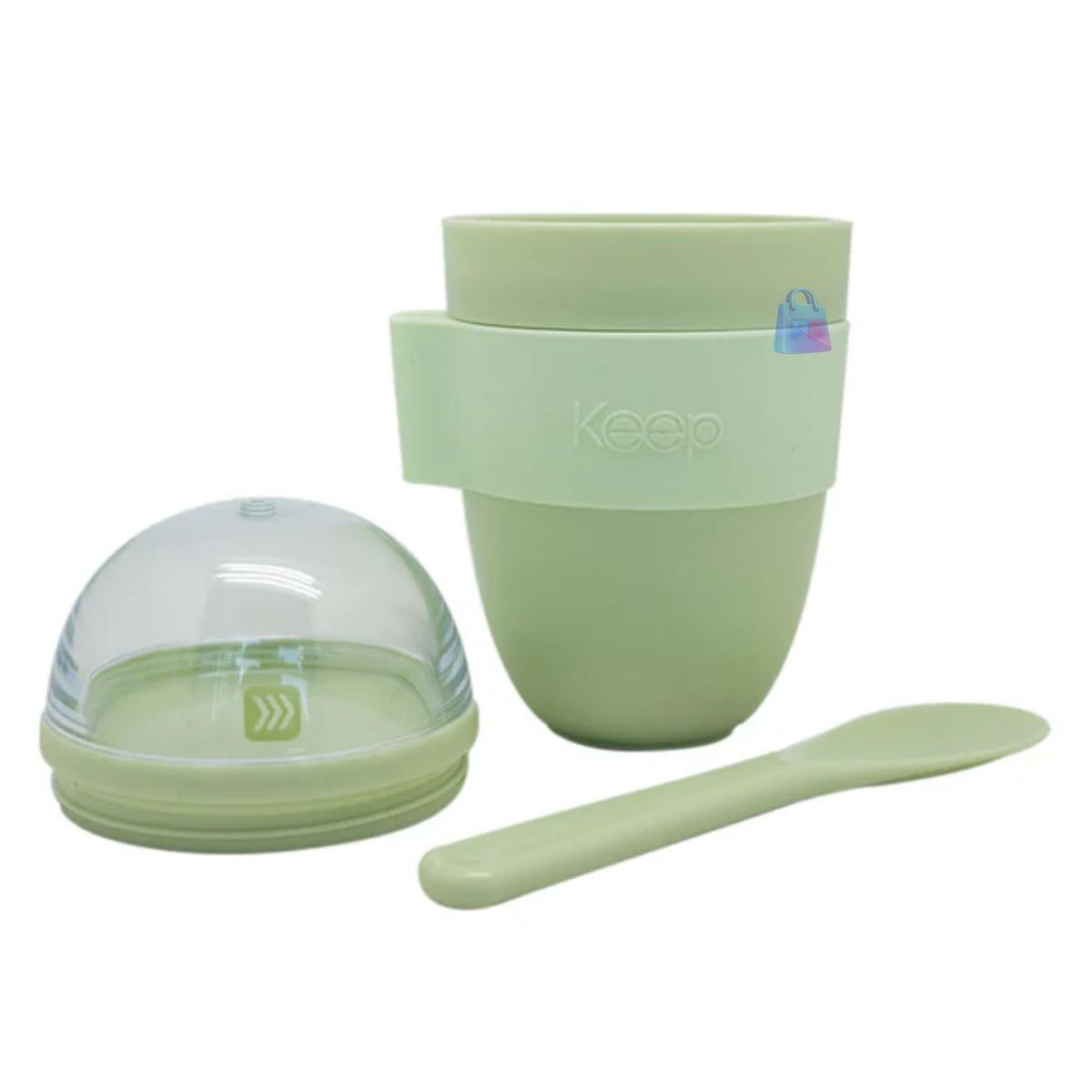 KEEP - Vaso Snack Keep 450 ml con Cucharita Pistacho - PS.