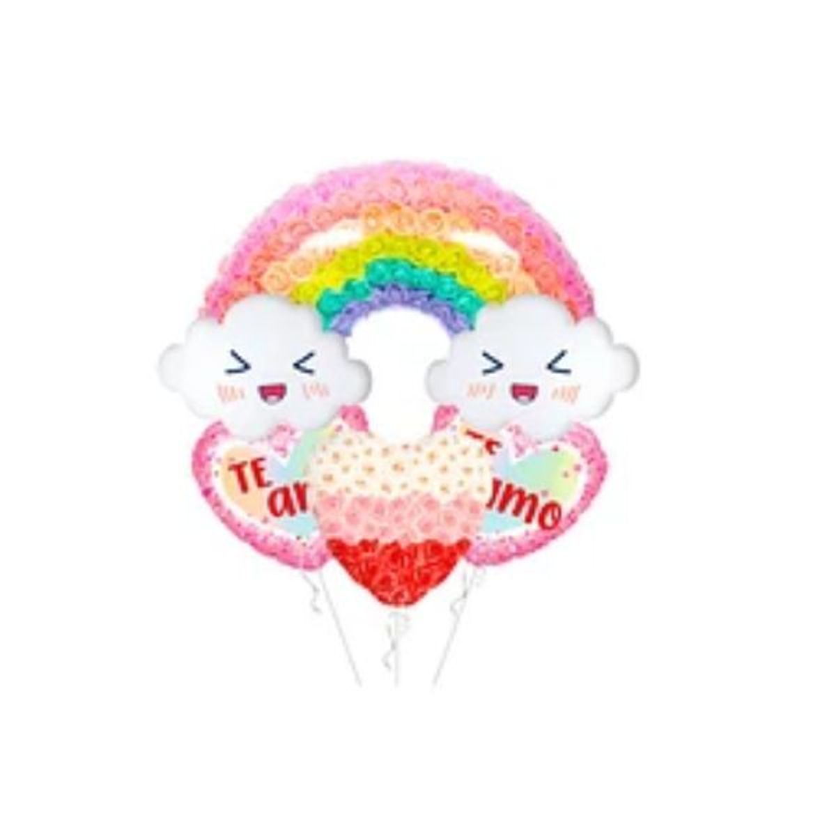 GENERICO - Set de globos metálicos arcoiris 4pcs