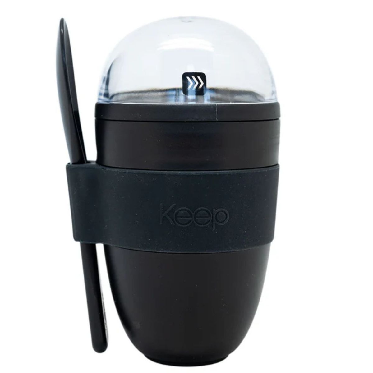 KEEP - Vaso Snack Keep 450 ml con Cucharita Negro - PS.