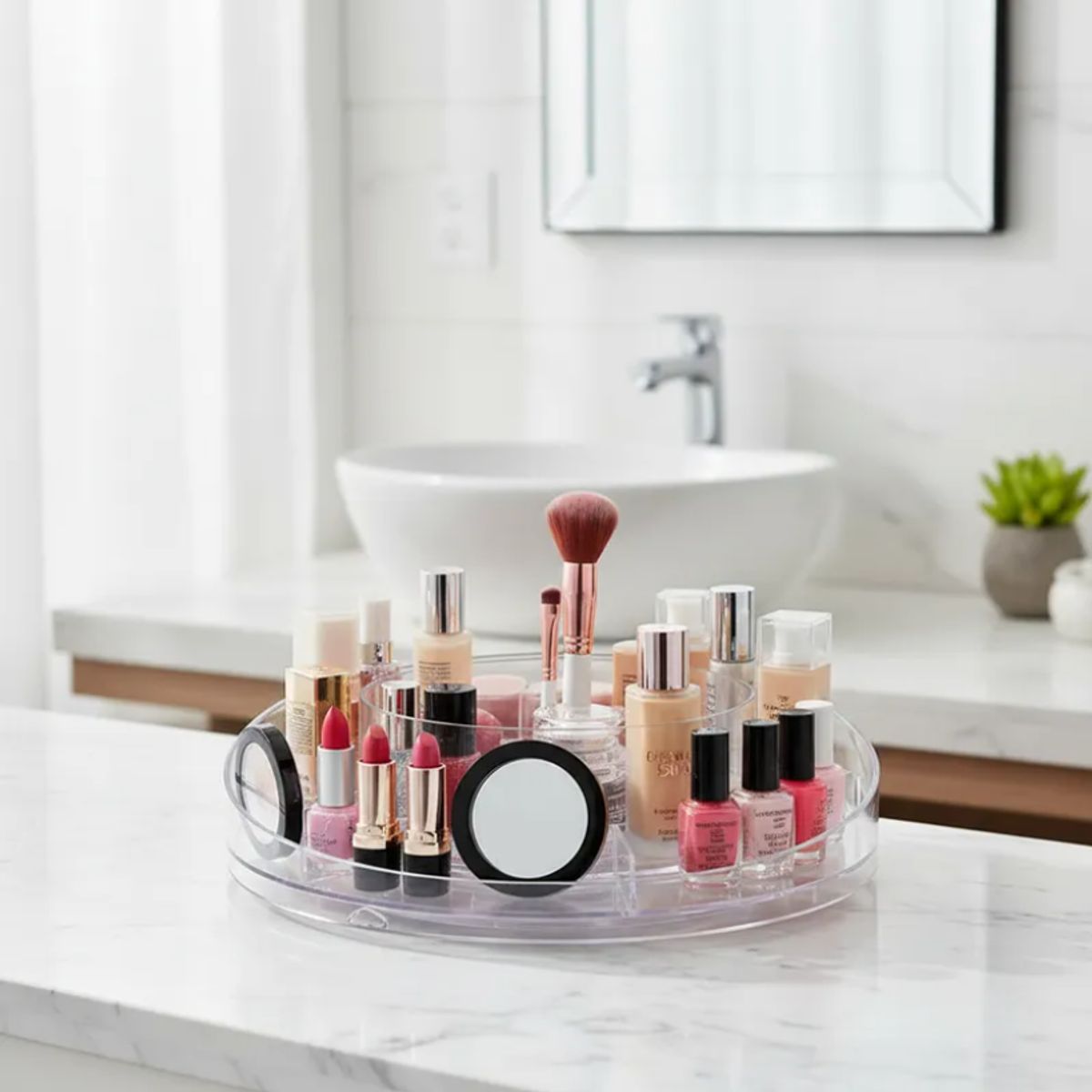 GENERICO - Organizador Giratorio Acrílico para Baño y Cosméticos