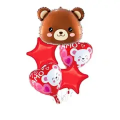 GENERICO - -Set globos metalizados de oso 5pcs