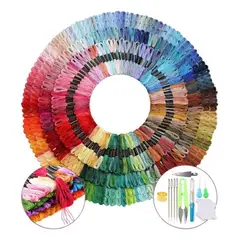 GENERICO - Hilos De Bordar 300 Unidades Gama Colores Con 20 Accesorios