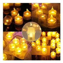 GENERICO - Pack 24 Velas De Led A Pila Con Efecto Llama Grandes 8cm