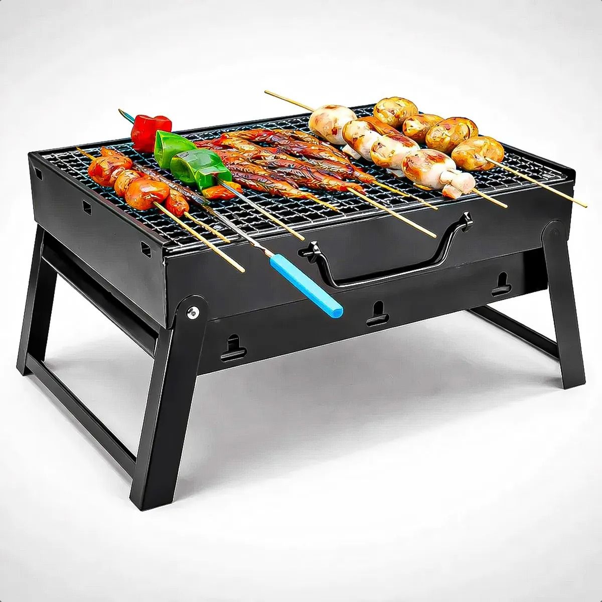 GENERICO - Parrilla Portatil Parrilla Asado De Carbon Parrillas Carbon Negro