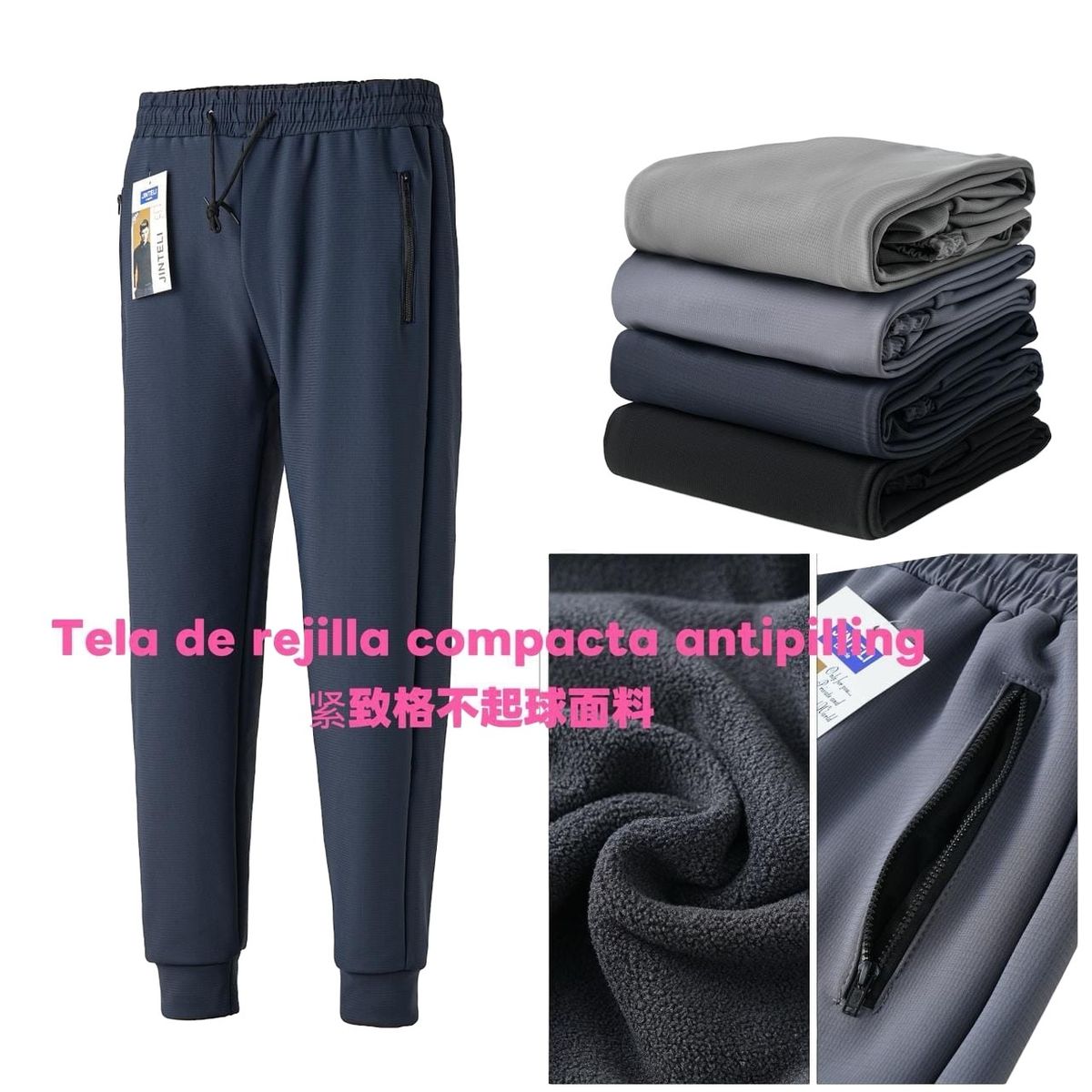AGW - Pack 3 Pantalones Buzo Hombre Tela Waffles