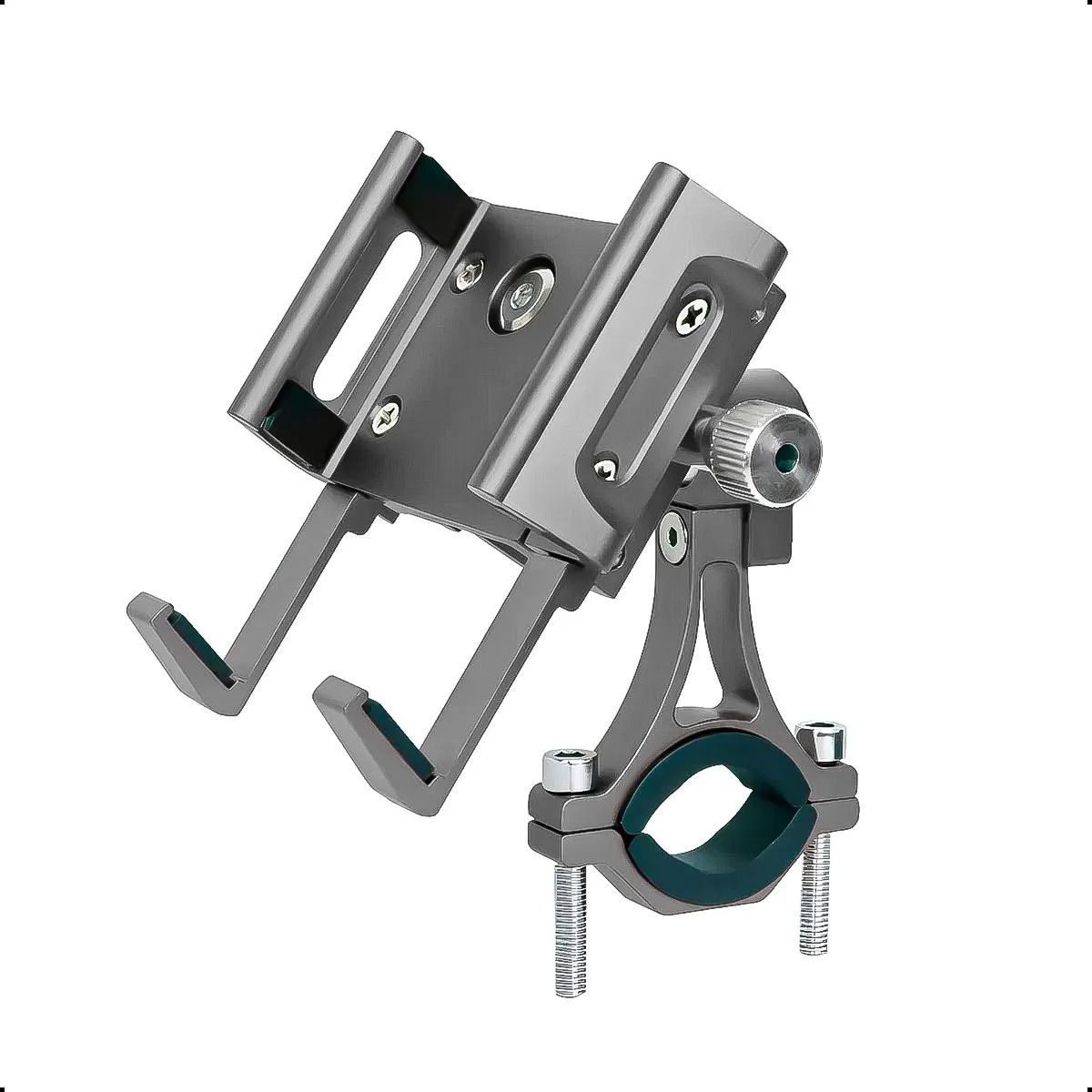 GENERICO - Soporte Celular bicicleta  Porta Celular Aluminio Soporte Para Celular Bici Regulable Gris