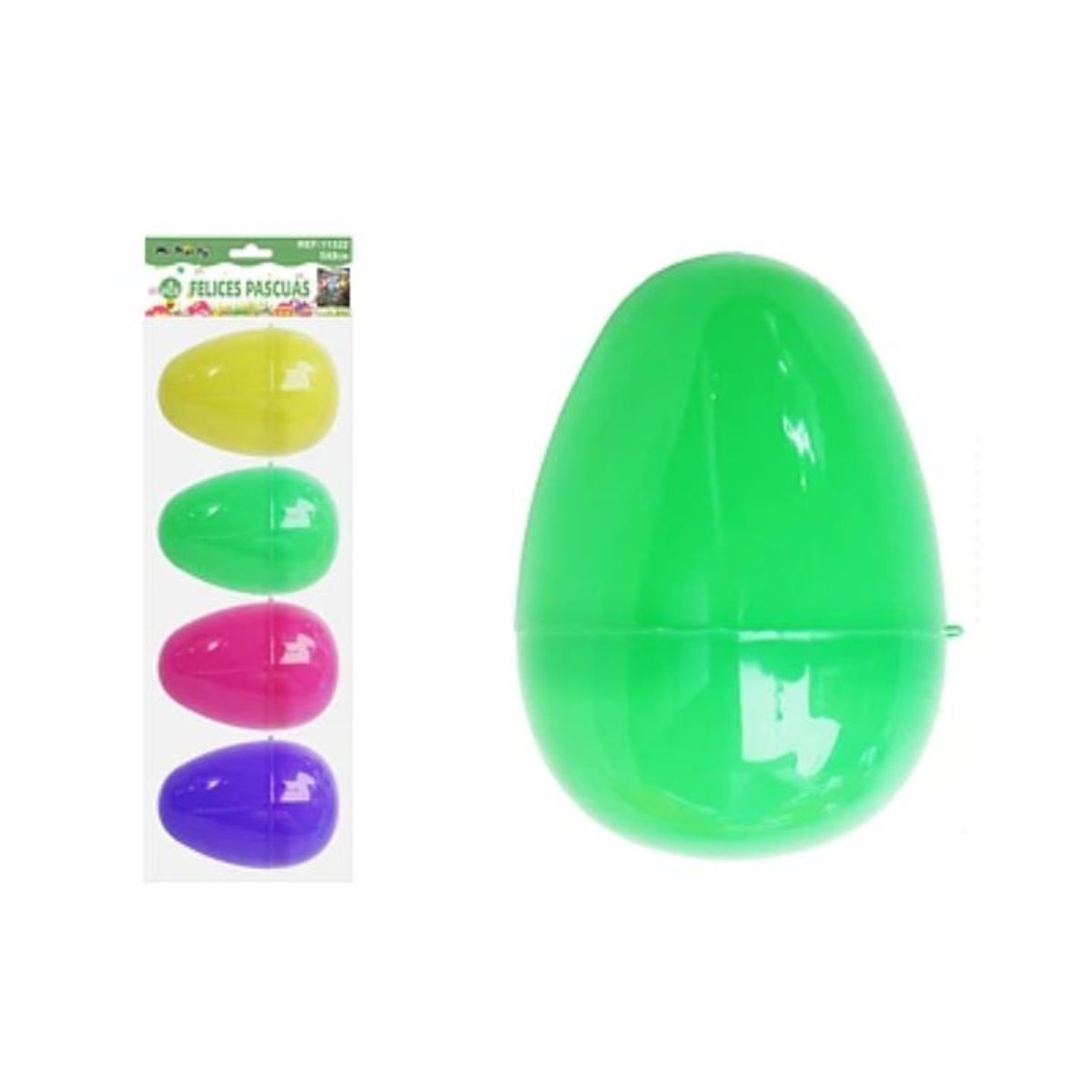 GENERICO - Huevo de Pascua plástico colores surtidos 5x8cm 4pcs