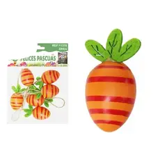GENERICO - Huevitos con forma de zanahoria colores surtidos 3x4cm 6pcs