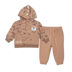 TEDMIMAK - Buzo niño algodon afranaledo dinosaurio cafe