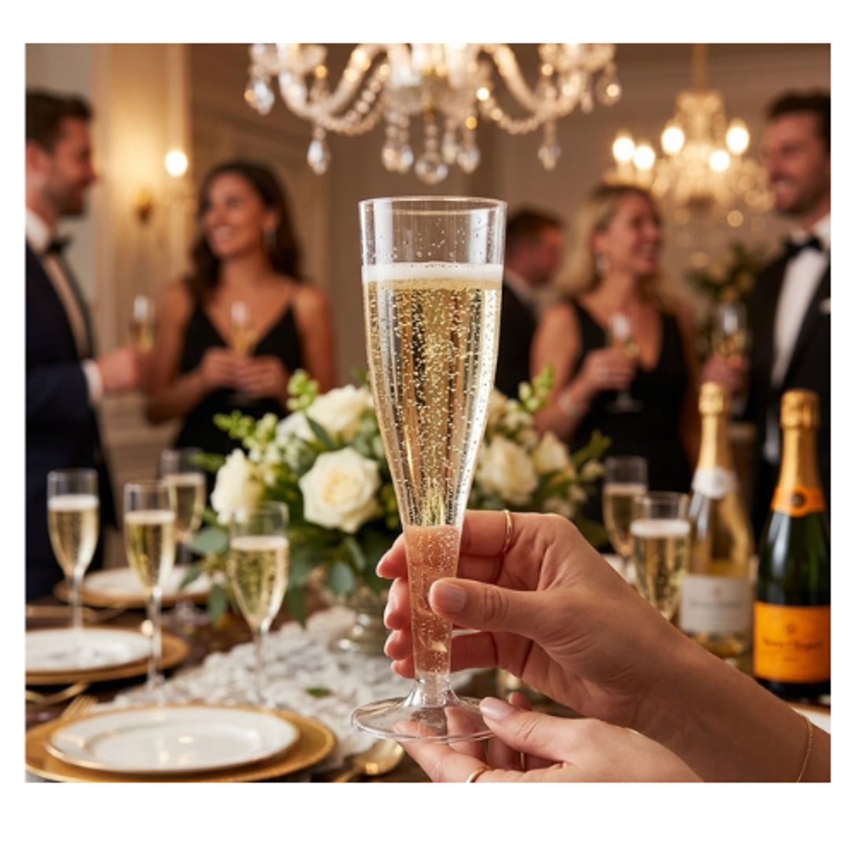 GENERICO - Copa De Plastico Transparente Espumante 5x6x19cm