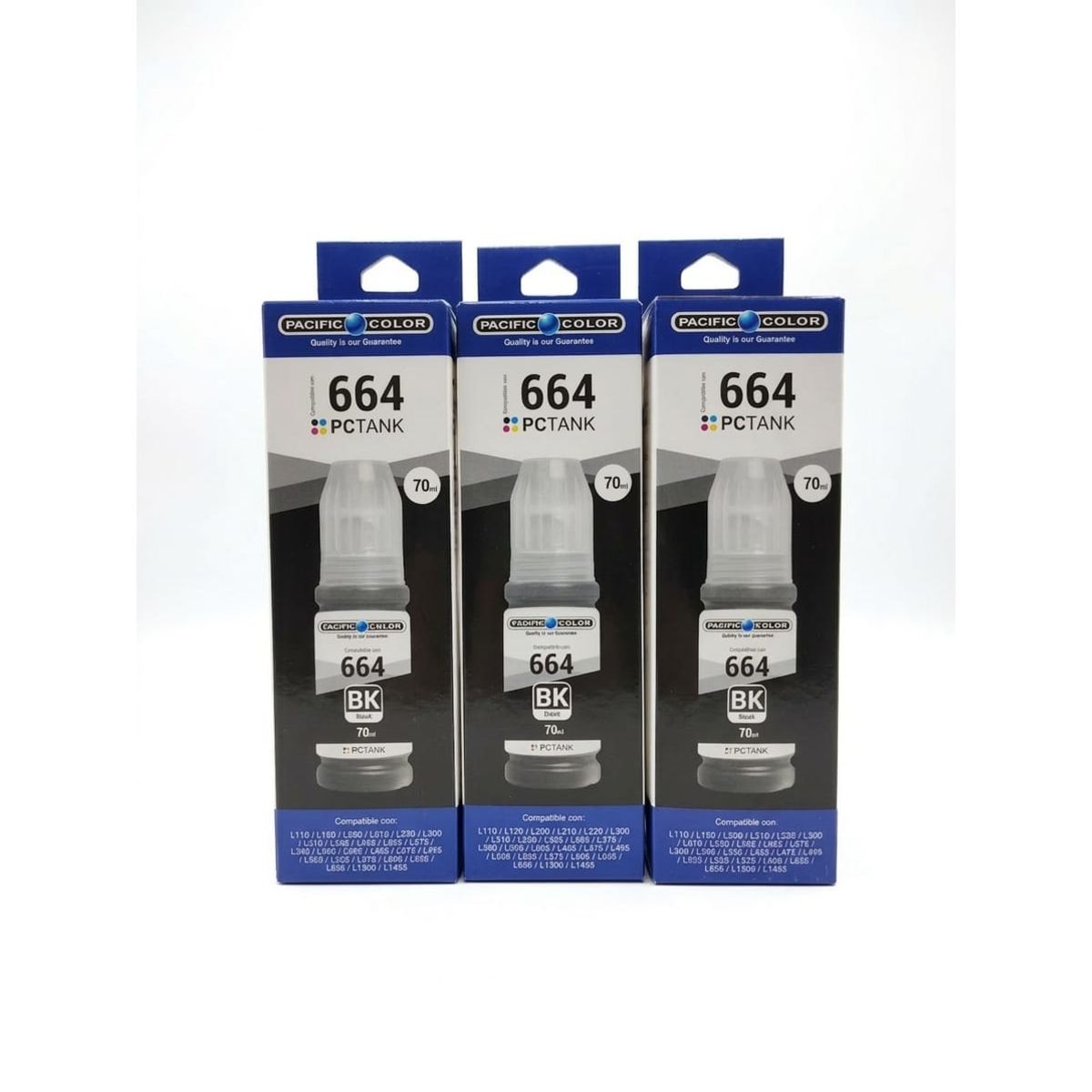 PACIFIC COLOR - PACK TRIPLE TINTA T664 - PACIFIC COLOR - NEGRO