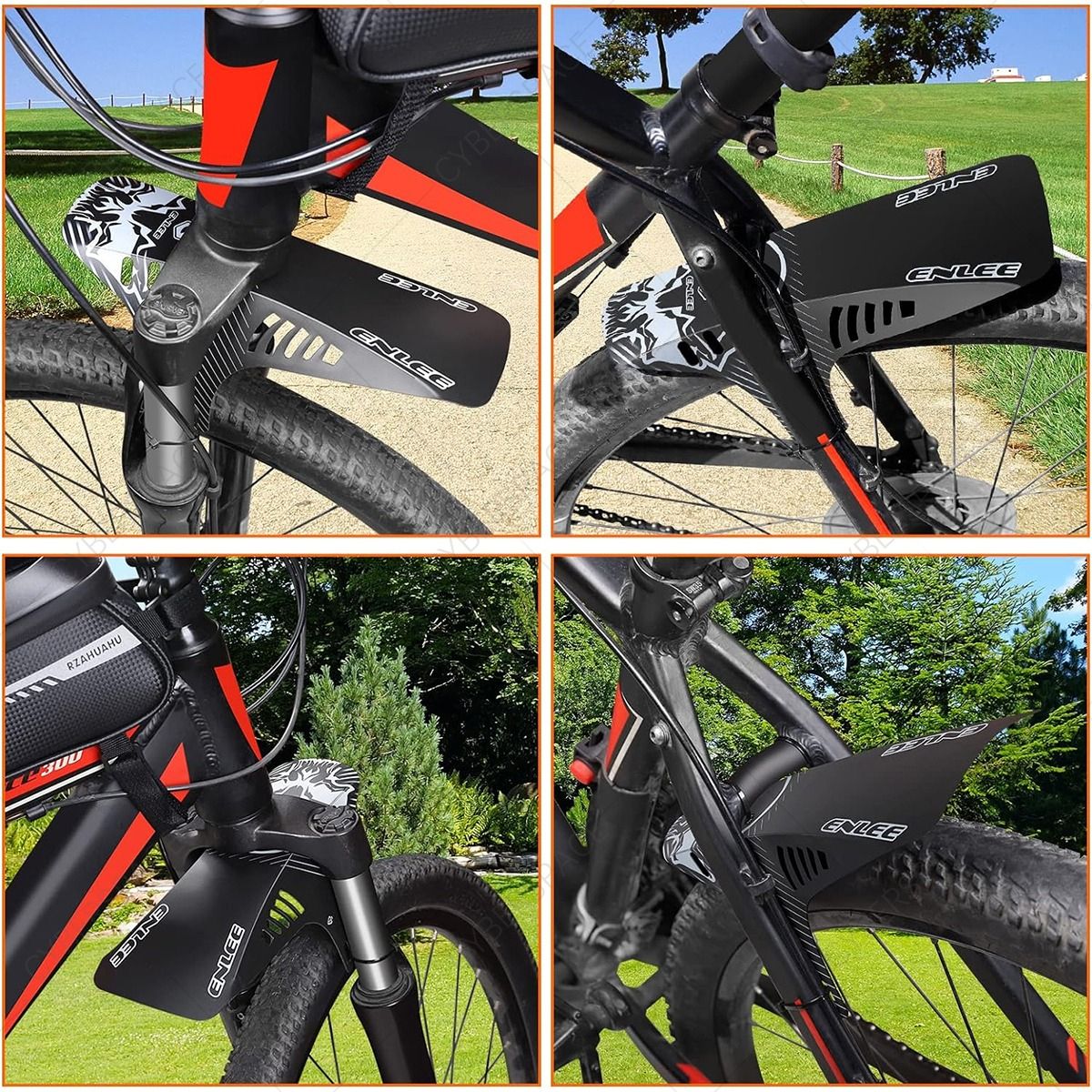 GENERICO - Tapabarro Bicicleta Mud Guard Mtb Ciclismo Negro Blanco