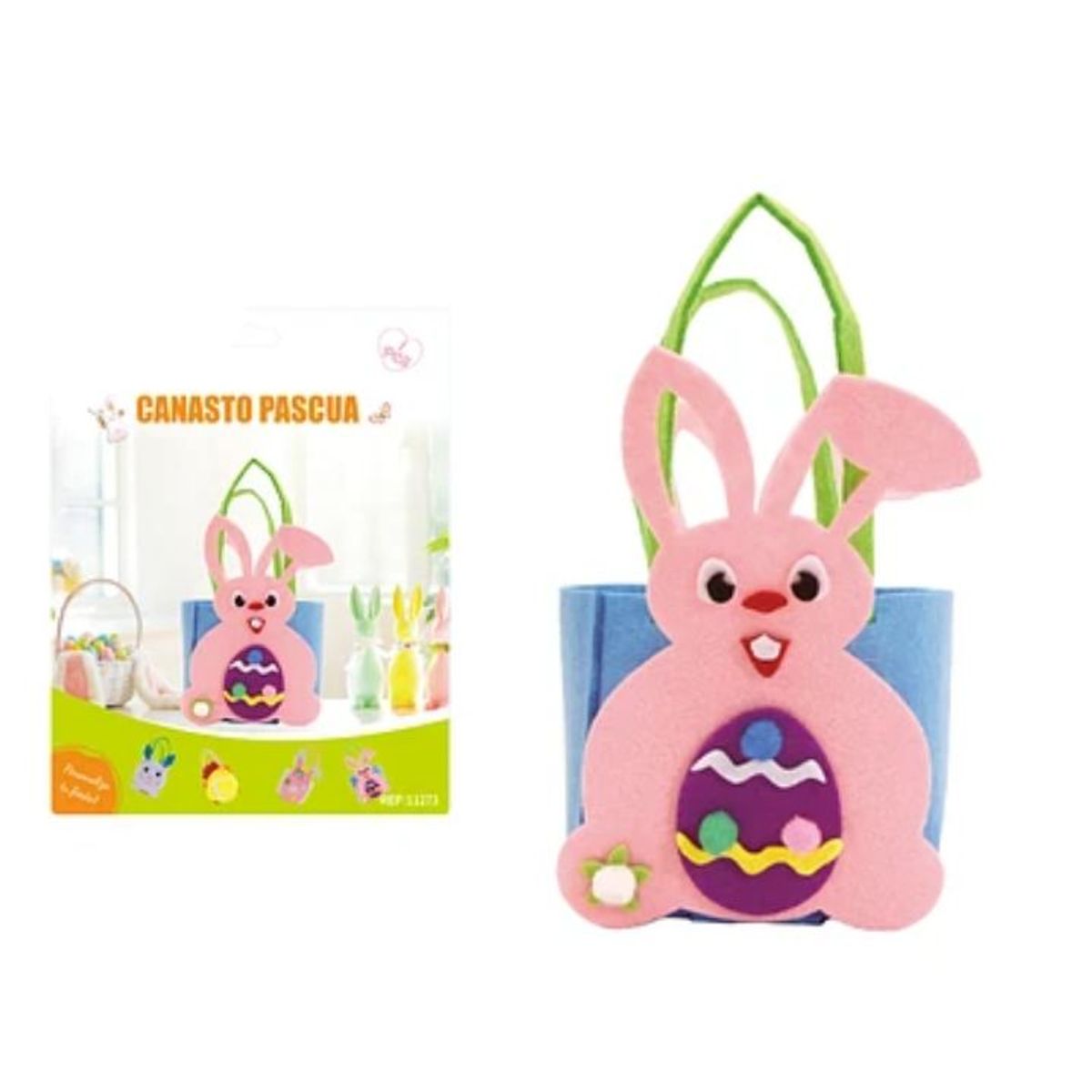 GENERICO - Canasta de conejo de Pascua Rosa