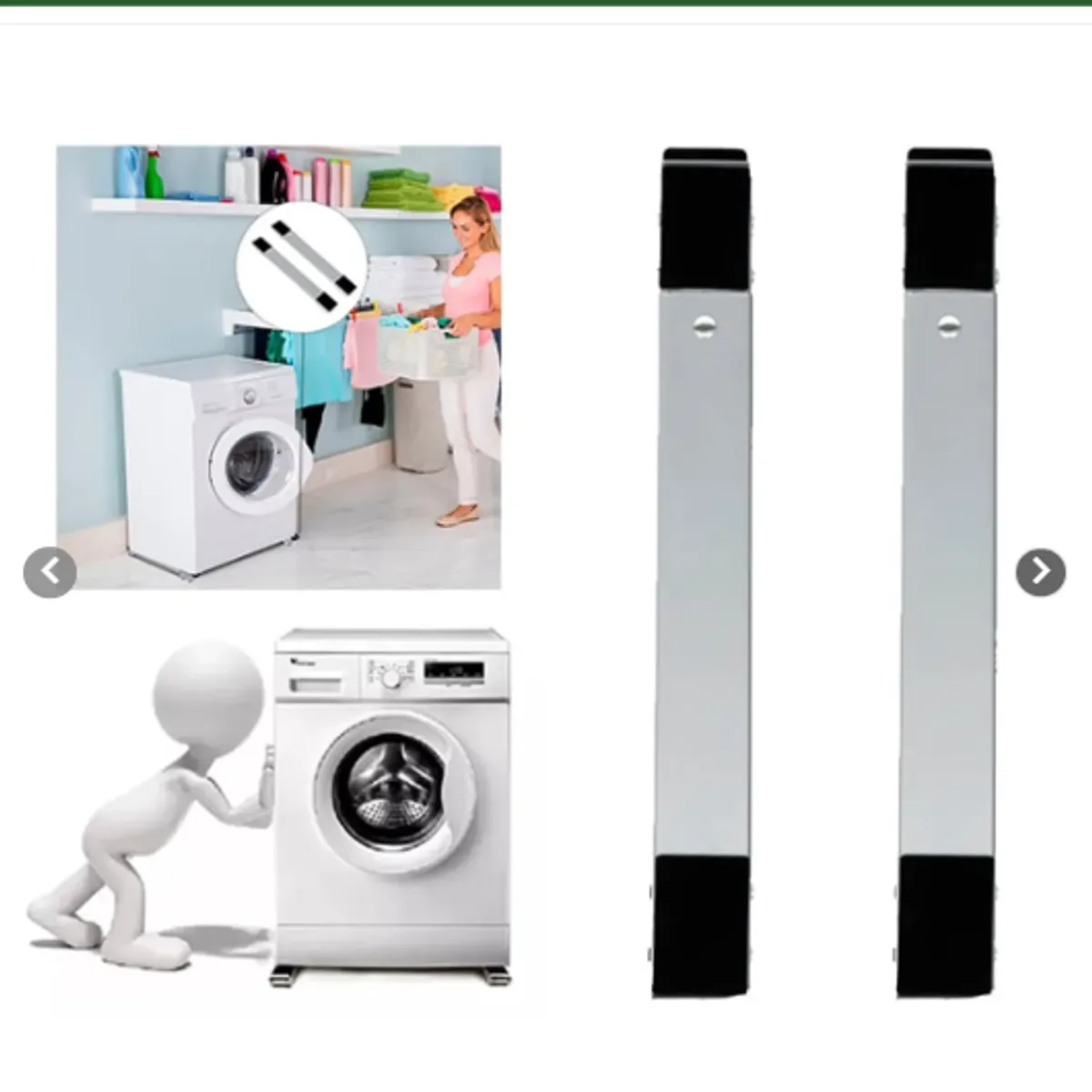 GENERICO - Soporte Base Ajustable Para Mover Lavadora Nevera Con Ruedas