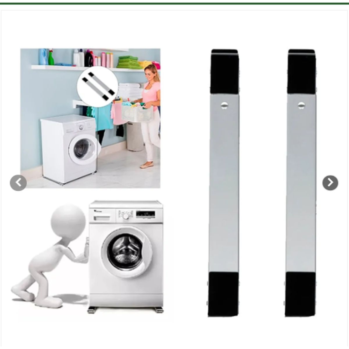 GENERICO - Soporte Base Ajustable Para Mover Lavadora Nevera Con Ruedas