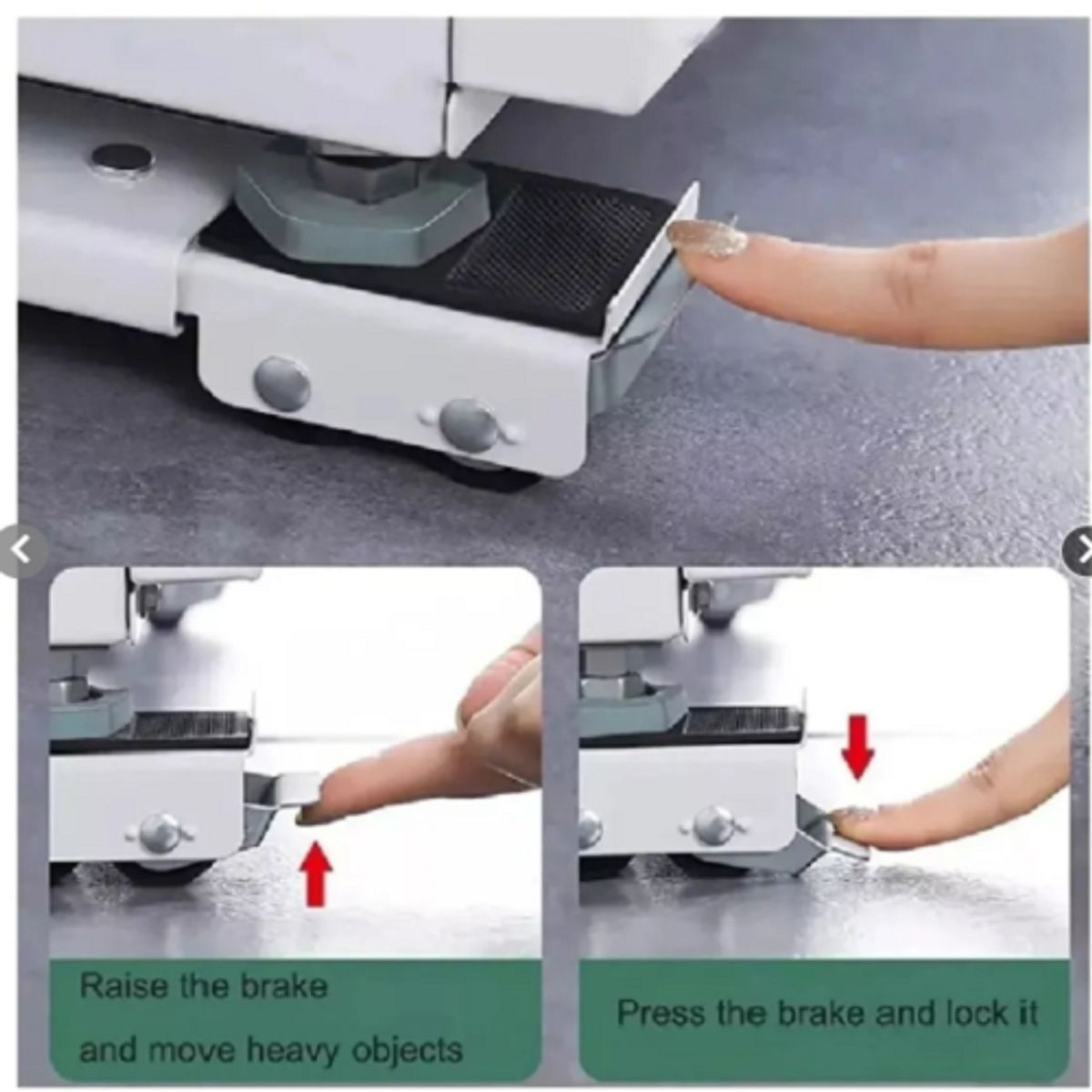 GENERICO - Soporte Base Ajustable Para Mover Lavadora Nevera Con Ruedas