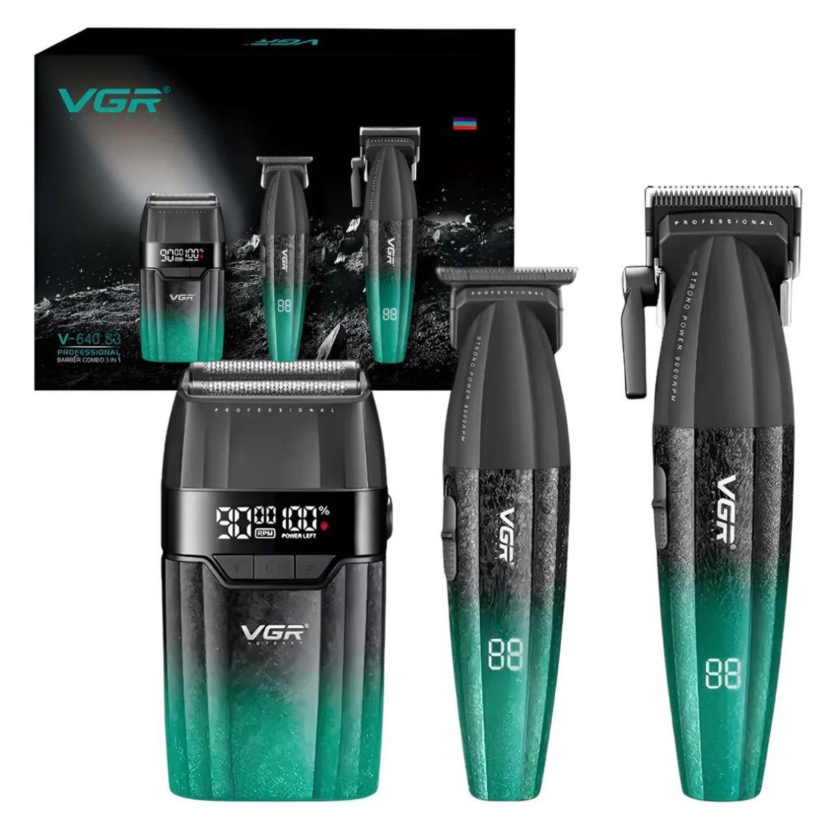 VGR - Maquina Cortar pelo Profesional VGR V-640 S3 de 9000RPM