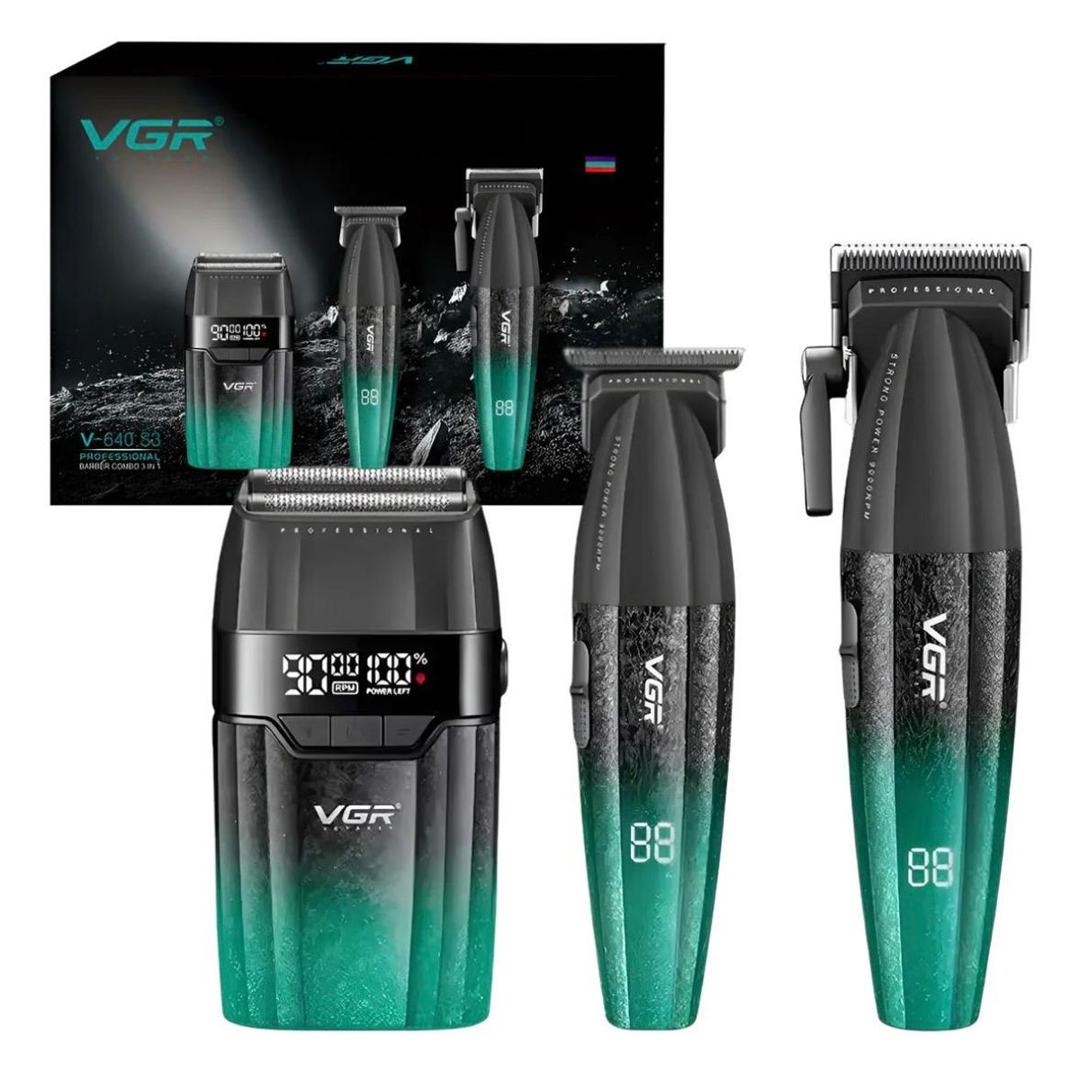 VGR - Maquina Cortar pelo Profesional VGR V-640 S3 de 9000RPM