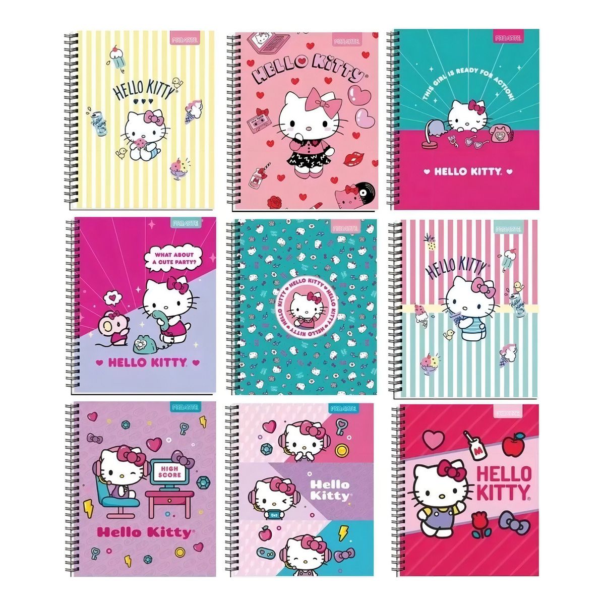 GENERICO - Pack 10 Cuaderno Universitario Hello Kitty Proarte 7mm
