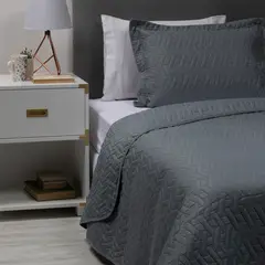 ZAHR - Cubrecama Liso Single Gris