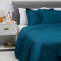 Cubrecama Liso Doble Azul