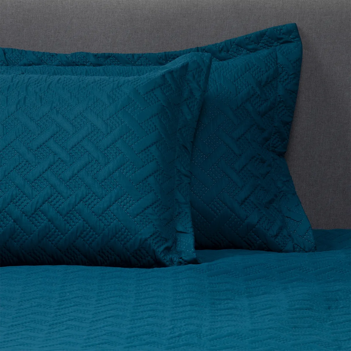 ZAHR - Cubrecama Liso Doble Azul Zahr