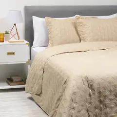 ZAHR - Cubrecama Liso King Beige