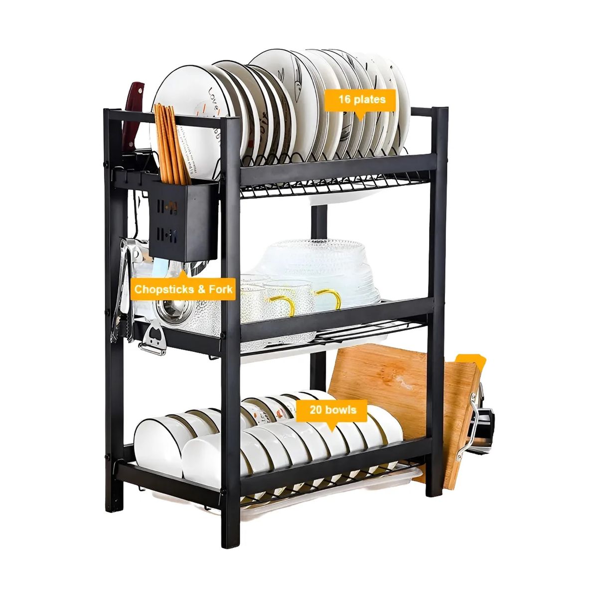 GENERICO - Estante Organizador 3 Niveles Secaplatos Organizador De Cocina