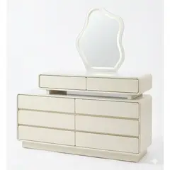 GENERICO - Cómoda-Tocador Modular Luna Curve Set Premium con Espejo LED Irregular