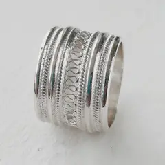 GENERICO - Anillo de Plata 950 Mujer Ancho Boho