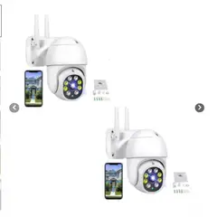 GENERICO - Pack X2 Cámara De Seguridad Exterior Wifi 1080 360 Visión Nocturna Impermeable