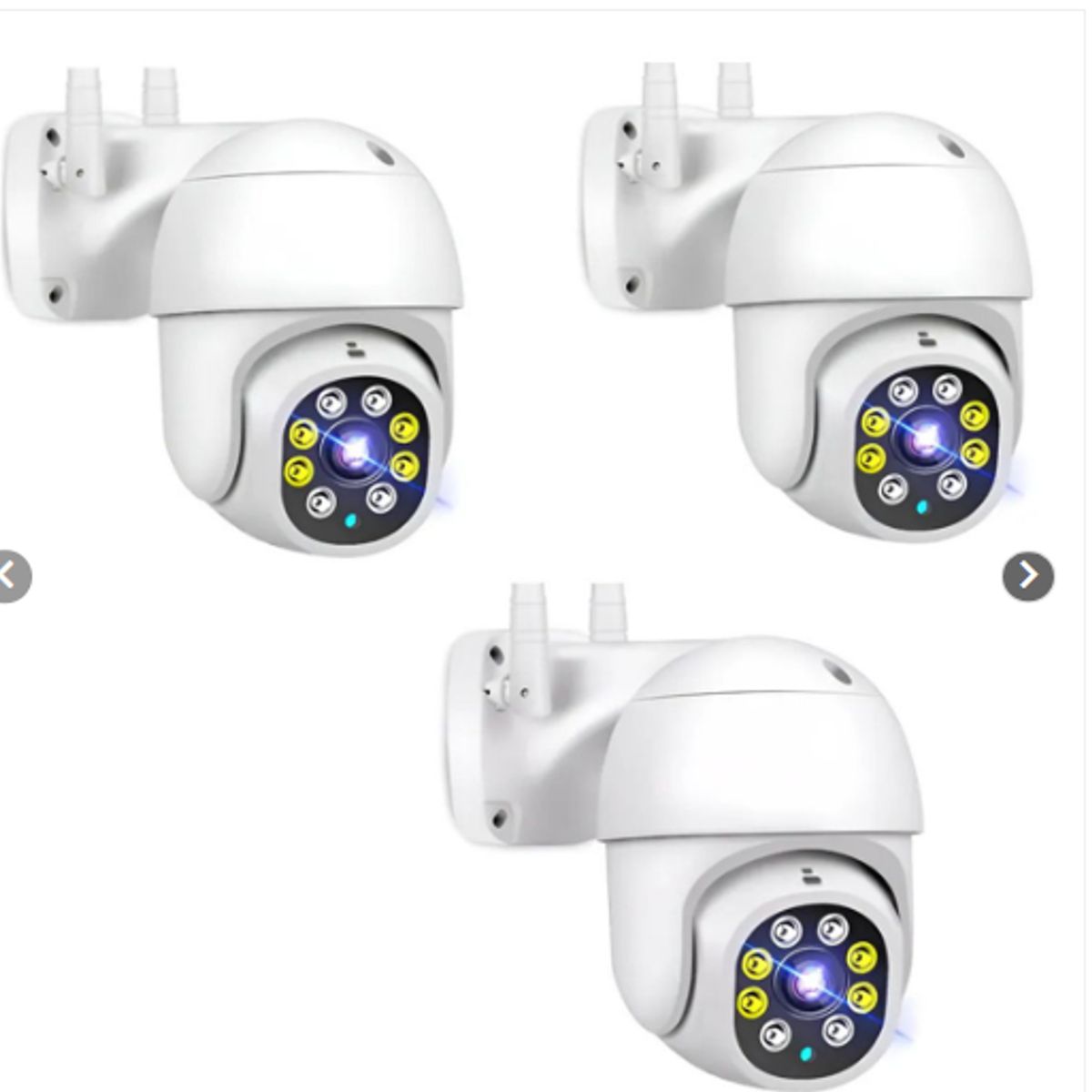 GENERICO - Pack X3 Tres Cámara De Seguridad Exterior Wifi 1080 360 Visión Nocturna Impermeable