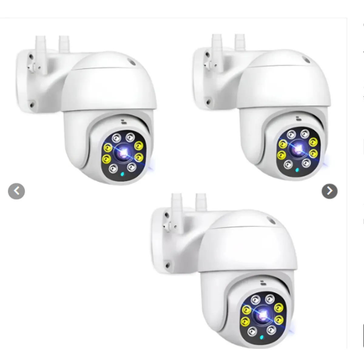 GENERICO - Pack X3 Tres Cámara De Seguridad Exterior Wifi 1080 360 Visión Nocturna Impermeable