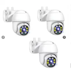 GENERICO - Pack X3 Tres Cámara De Seguridad Exterior Wifi 1080 360 Visión Nocturna Impermeable