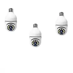 GENERICO - Pack X3 Tres Cámara De Seguridad tipo ampolletas Wifi 1080 360 Visión Nocturna Impermeable