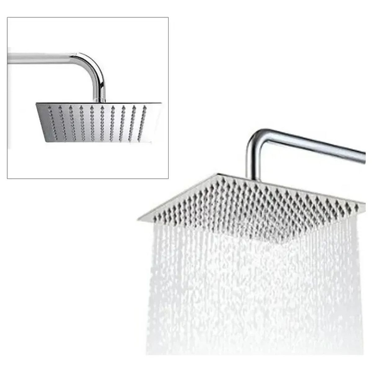 GENERICO - Ducha Cuadrada Plana Grande Moderna Fija Al Muro