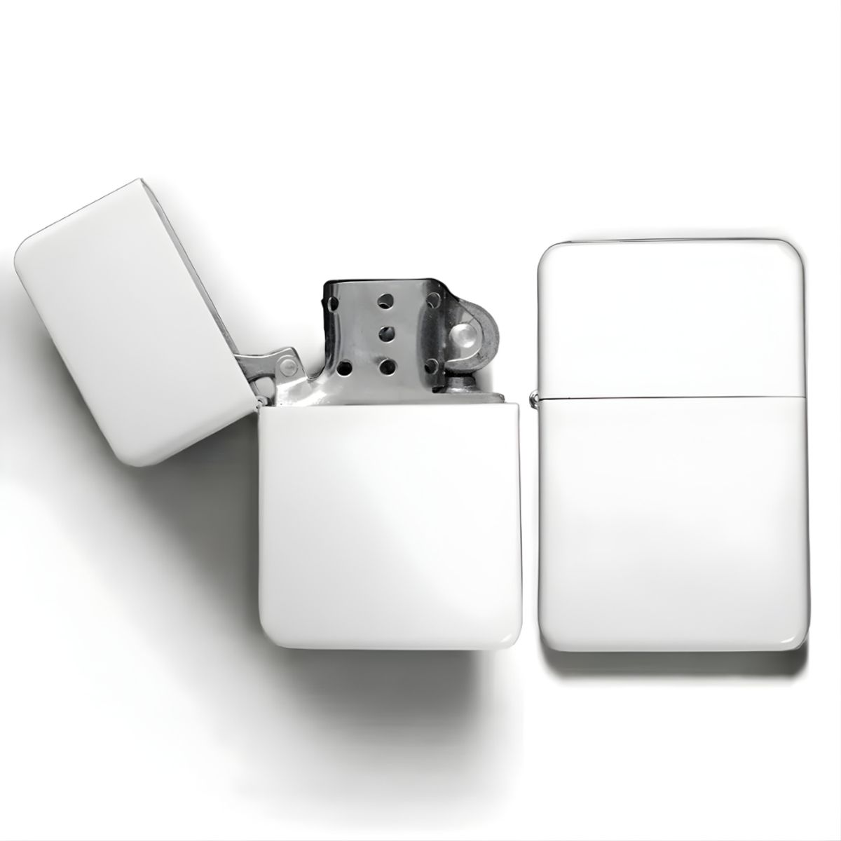 GENERICO - Encendedor Mechero Blanco Sublimable Con Caja Metalica