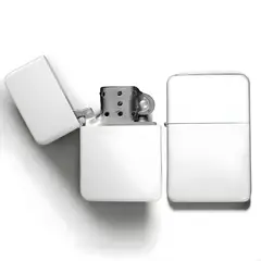 GENERICO - Encendedor Mechero Blanco Sublimable Con Caja Metalica