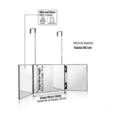 MOVI - ESPEJO TRIPLE AUTOCORTE 360°
