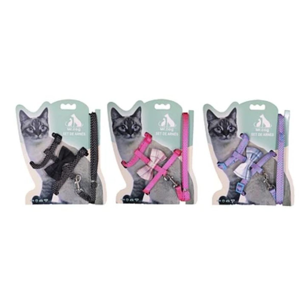 GENERICO - Set de arnés H harness con lazo para gato 1cm x120cm Color Aleatorio