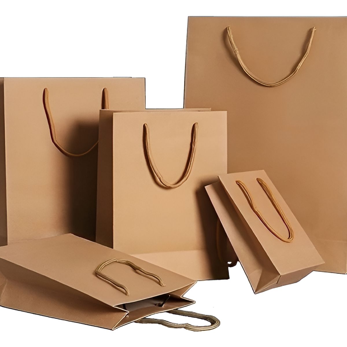 GENERICO - Pack 12 Bolsa Papel Kraft 19×24×8cm Reciclable  154001 154001 B52