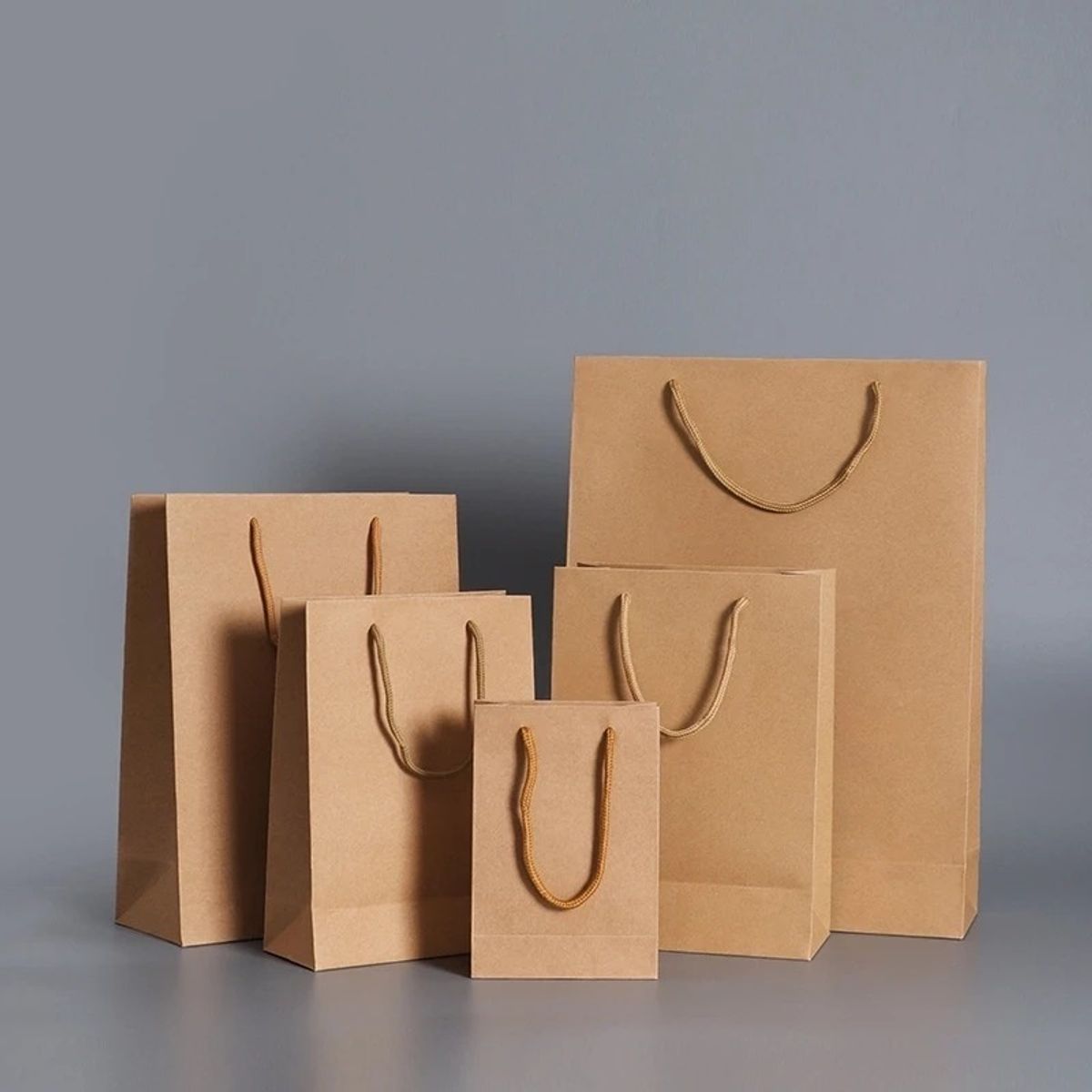 GENERICO - Pack 12 Bolsa Papel Kraft 19×24×8cm Reciclable  154001 154001 B52