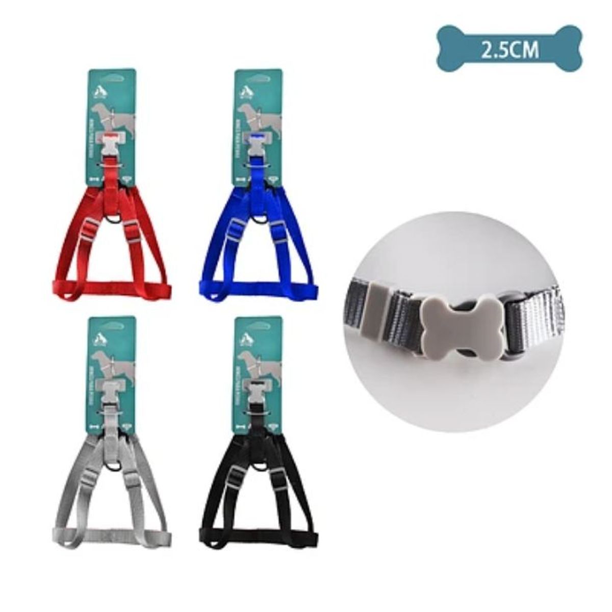 GENERICO - Arnés step in para mascotas 25mm x 7090cm Color Aleatorio