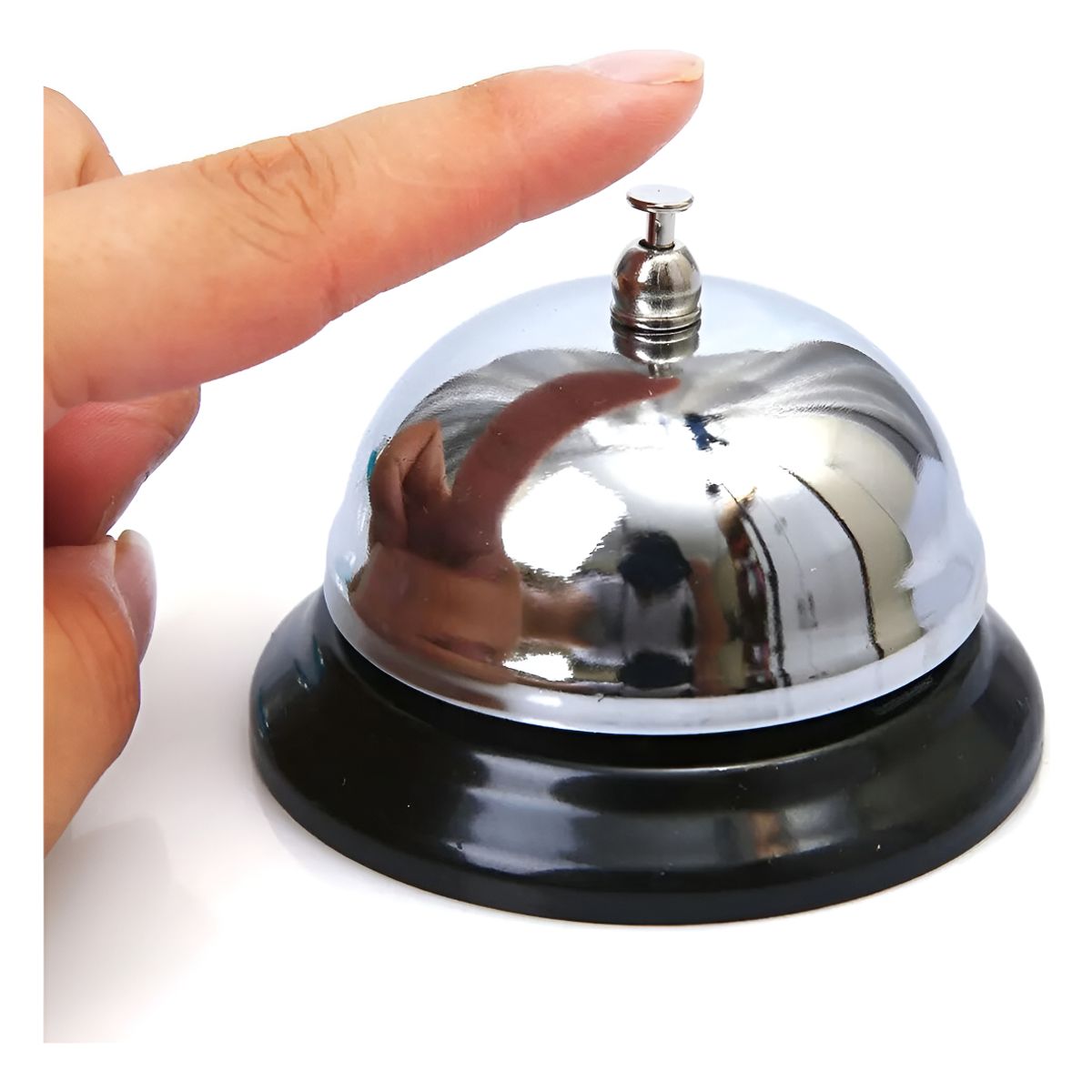 GENERICO - Campana De Servicio JN Negro Acero Inoxidable 8.5cm Recepción Oficina
