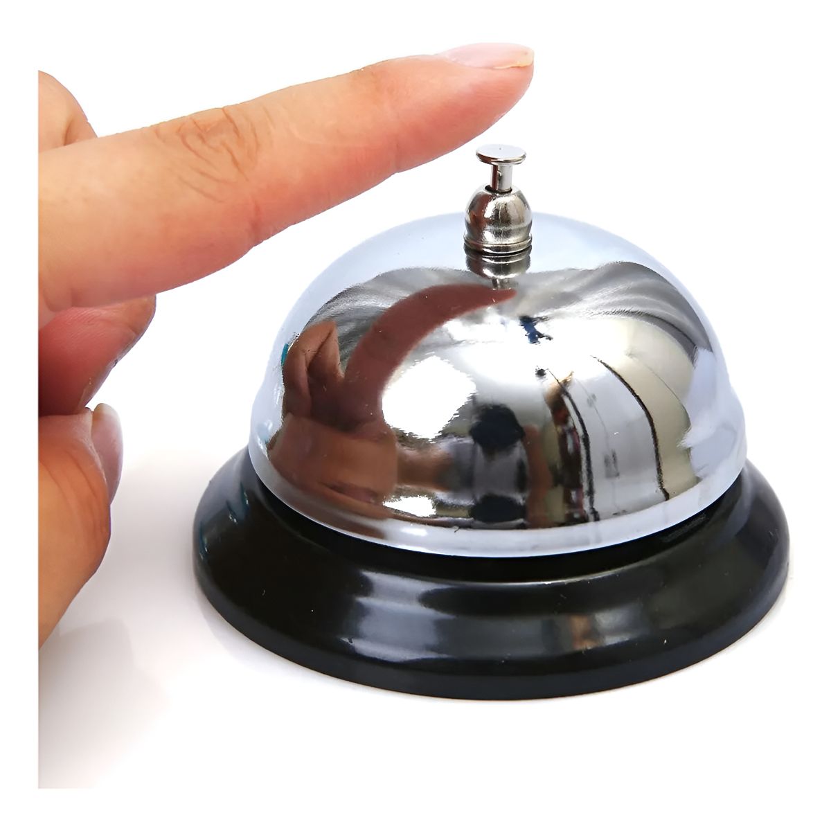 GENERICO - Campana De Servicio JN Negro Acero Inoxidable 8.5cm Recepción Oficina