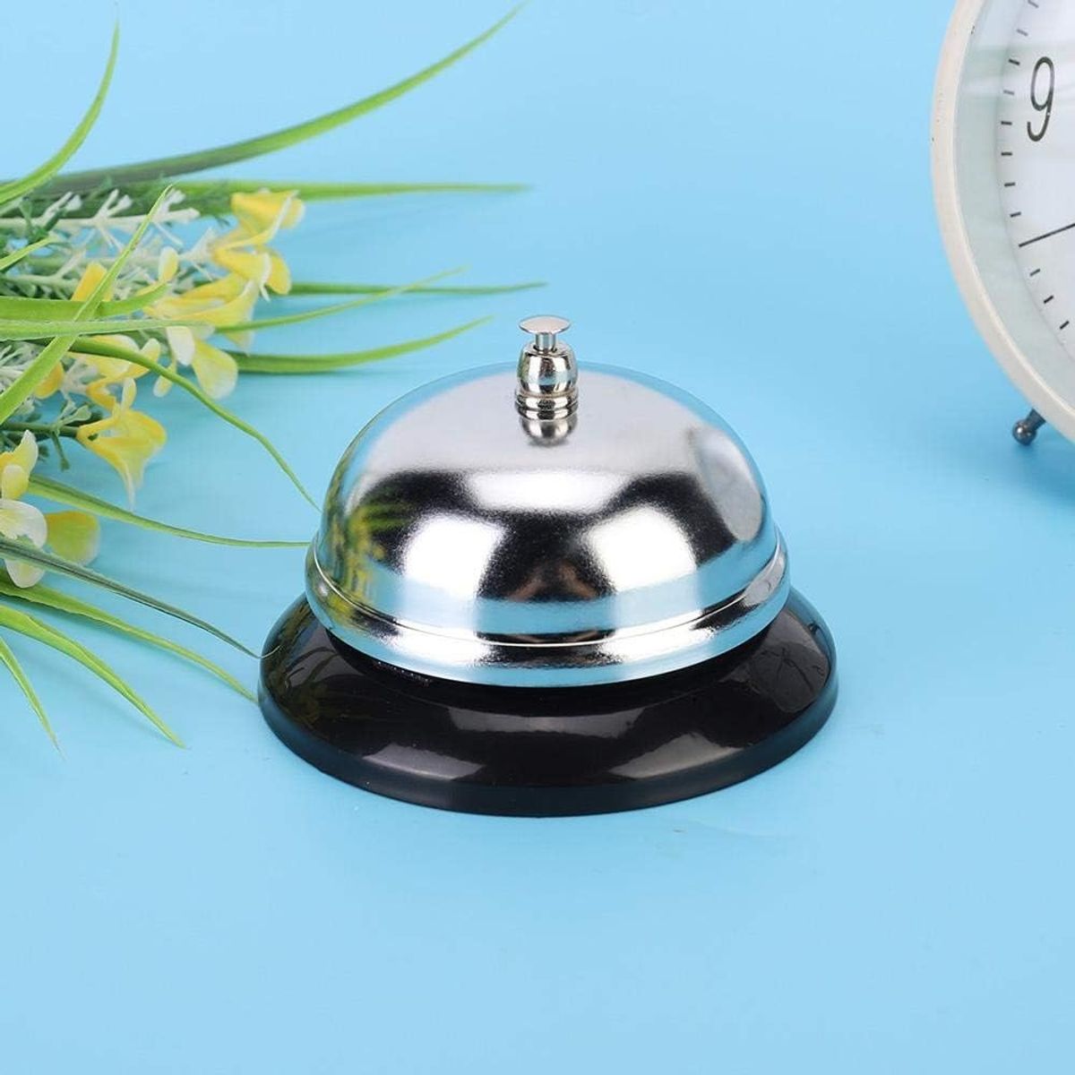 GENERICO - Campana De Servicio JN Negro Acero Inoxidable 8.5cm Recepción Oficina