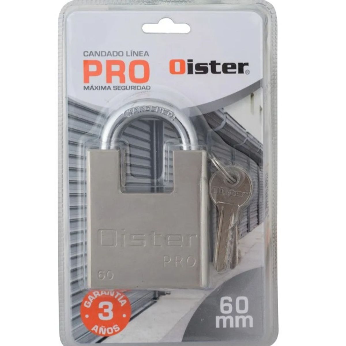 OISTER - Candado Máxima Seguridad PRO OISTER Niquel 60MM  Bodega, Portón, Reja